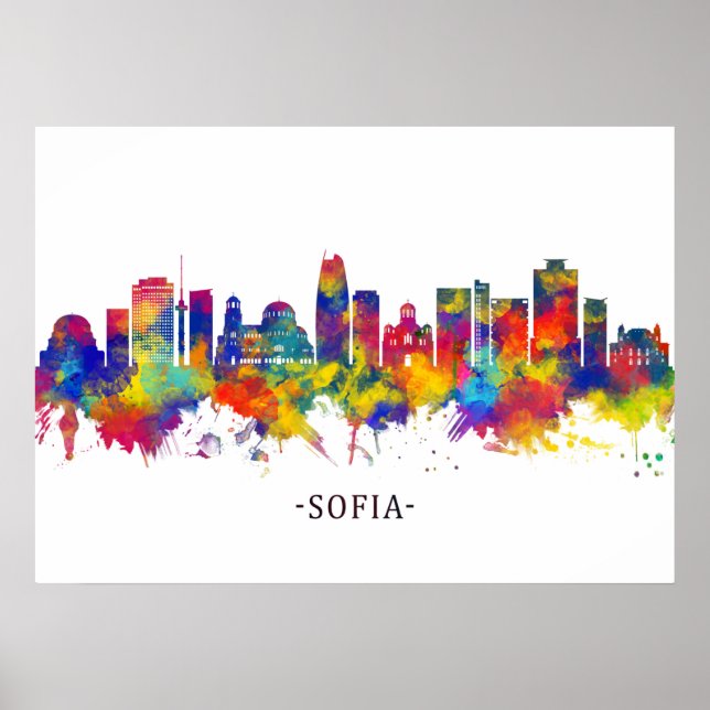 Póster Skyline de Sofia Bulgaria (Frente)