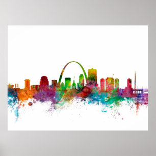 Póster Skyline de St Louis Missouri