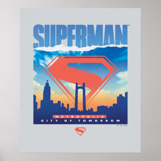 Póster Skyline de Superman Metropolis (Frente)