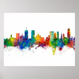 Póster Skyline de Syracuse Nueva York