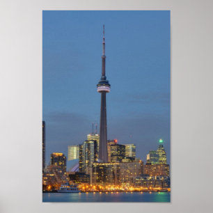 Póster Skyline de Toronto de noche