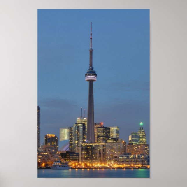 Póster Skyline de Toronto de noche (Frente)