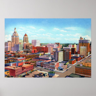 Póster Skyline de Tulsa Oklahoma
