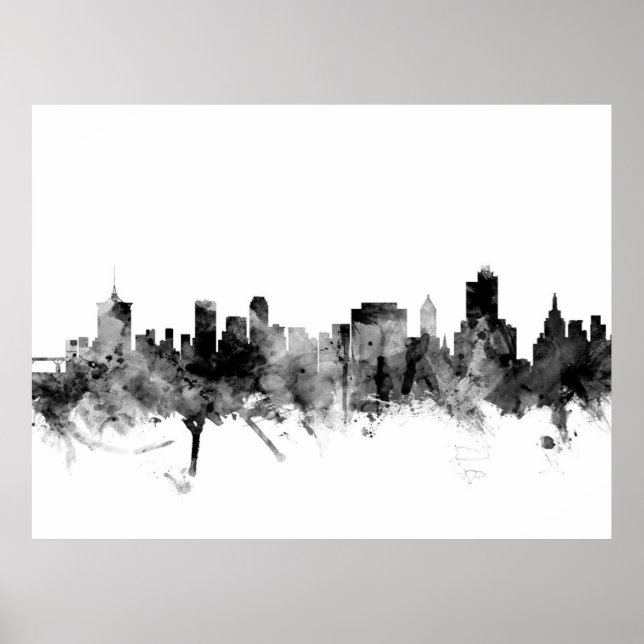 Póster Skyline de Tulsa Oklahoma (Frente)
