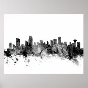 Póster Skyline de Vancouver Canada
