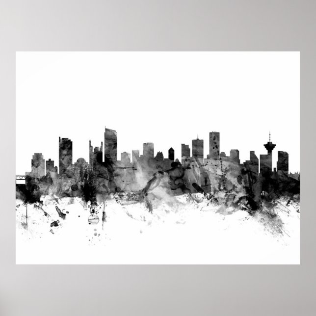 Póster Skyline de Vancouver Canada (Frente)