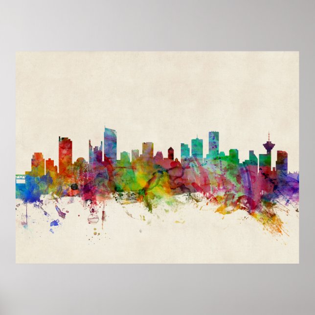Póster Skyline de Vancouver Canada (Frente)