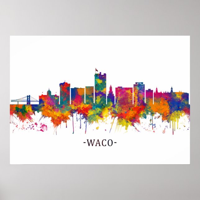 Póster Skyline de Waco Texas (Frente)