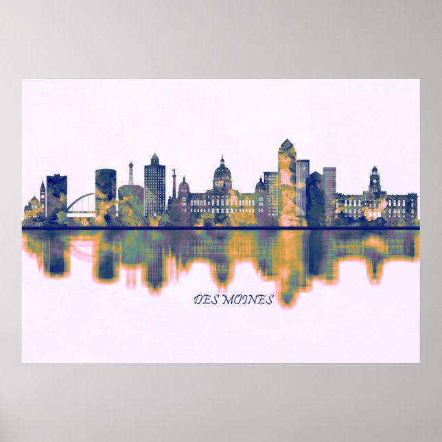 Póster Skyline Des Moines (Frente)