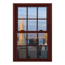 Skyline Faux Cherry Wood Window