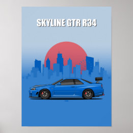 Póster Skyline GTR R34