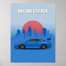 Póster Skyline GTR R34