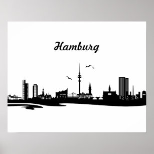 Póster Skyline Hamburg
