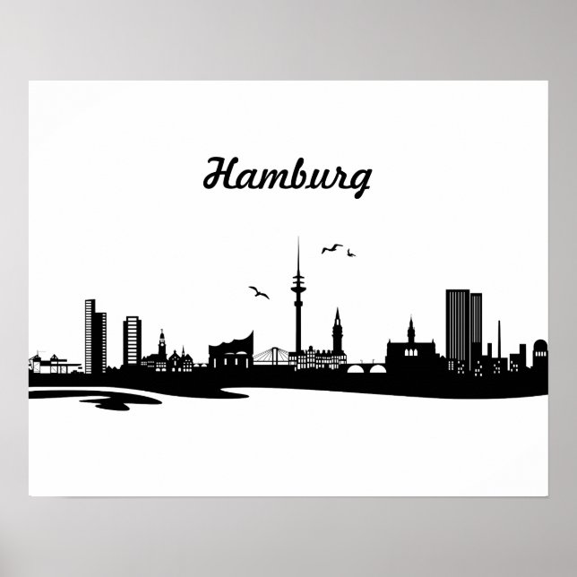 Póster Skyline Hamburg (Frente)
