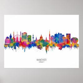 Póster Skyline Hanover Alemania