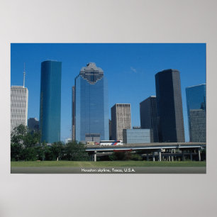 Póster Skyline Houston, Texas, EE.UU.