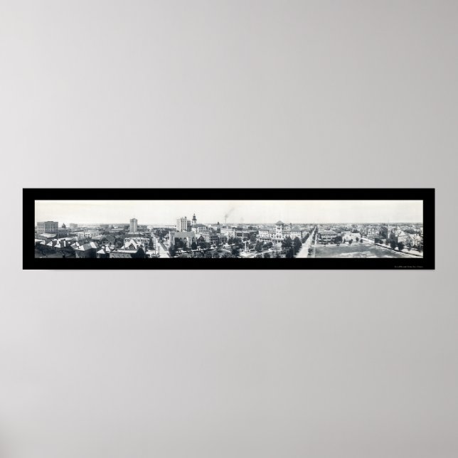 Póster Skyline Jacksonville FL Photo 1910 (Frente)