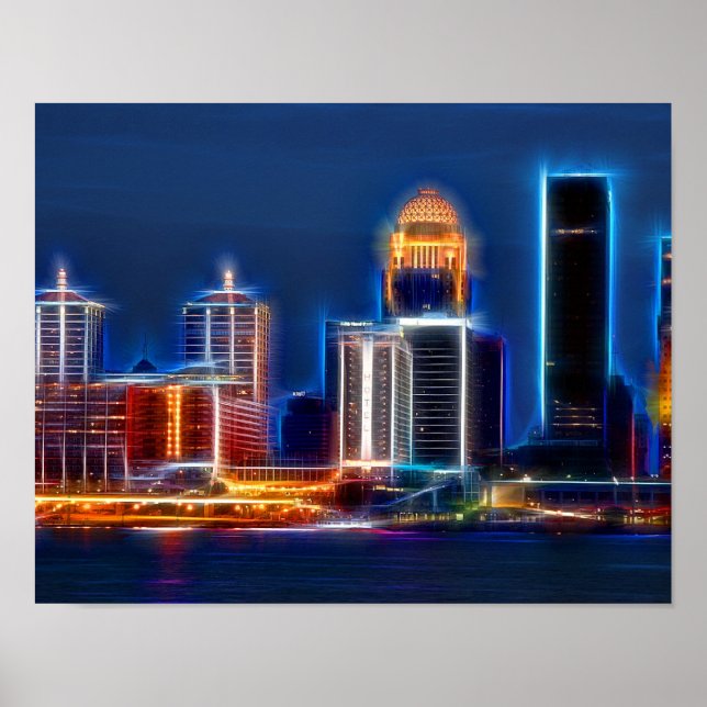 Póster Skyline Louisville Ky (Frente)
