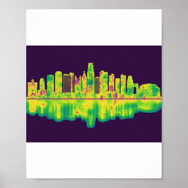 Póster Skyline Missouri de Kansas City (Frente)