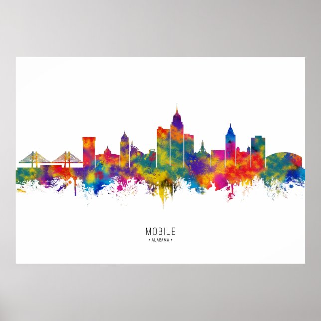 Póster Skyline móvil de Alabama (Frente)