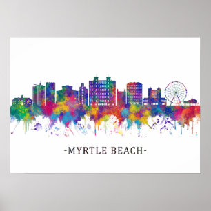 Póster Skyline Myrtle Beach South Carolina