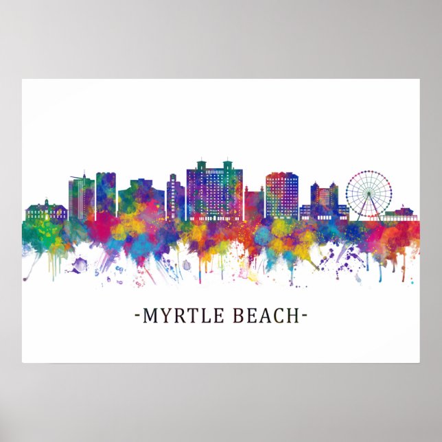 Póster Skyline Myrtle Beach South Carolina (Frente)