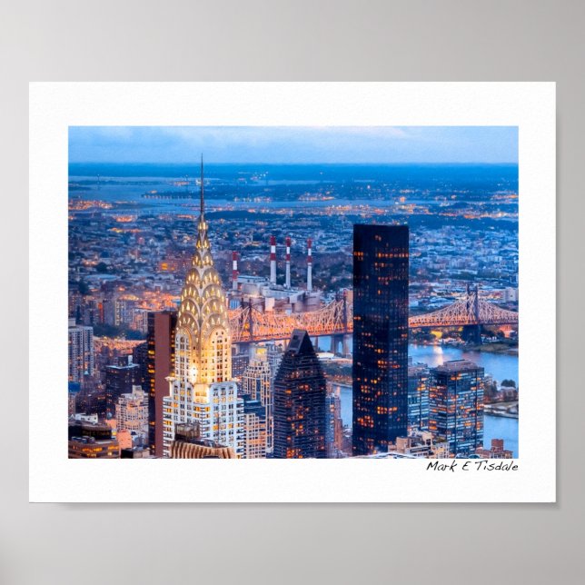 Póster Skyline New York De Noche - Pequeño (Frente)