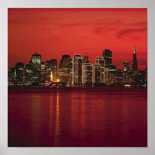 Póster Skyline Nitetime de San Francisco (Frente)