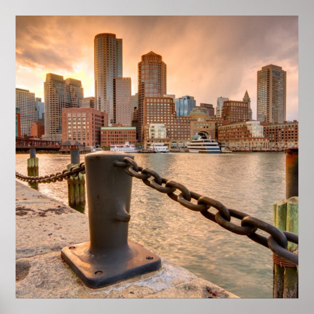 Póster Skyline of Financial District of Boston (Frente)