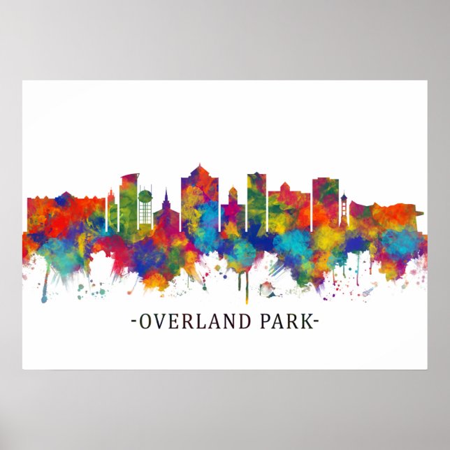 Póster Skyline Overland Park Kansas (Frente)