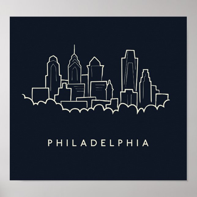 Póster Skyline Philadelphia Pennsylvania (Frente)