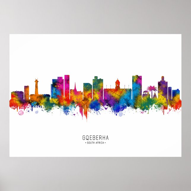 Póster Skyline Port Elizabeth Sudáfrica (Frente)