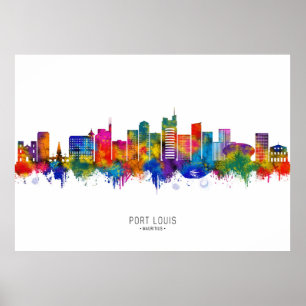 Póster Skyline Port Louis Mauritius