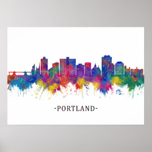 Póster Skyline Portland Maine