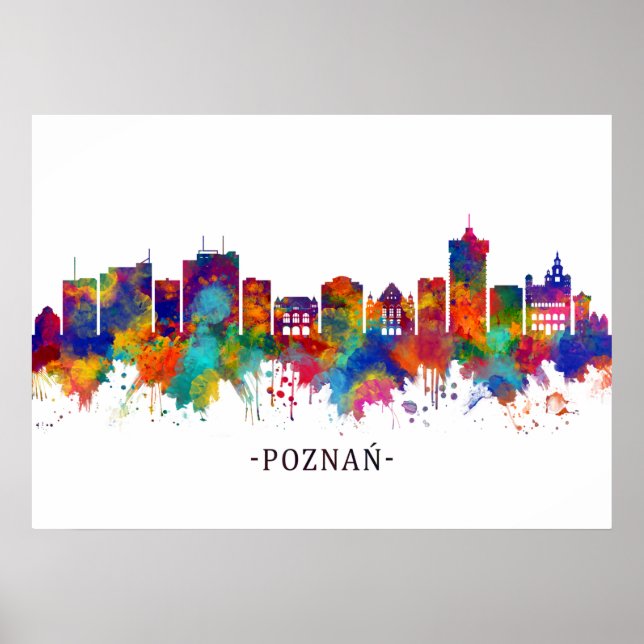 Póster Skyline Poznan Polonia (Frente)