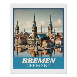 Póster Skyline Retro Bremen