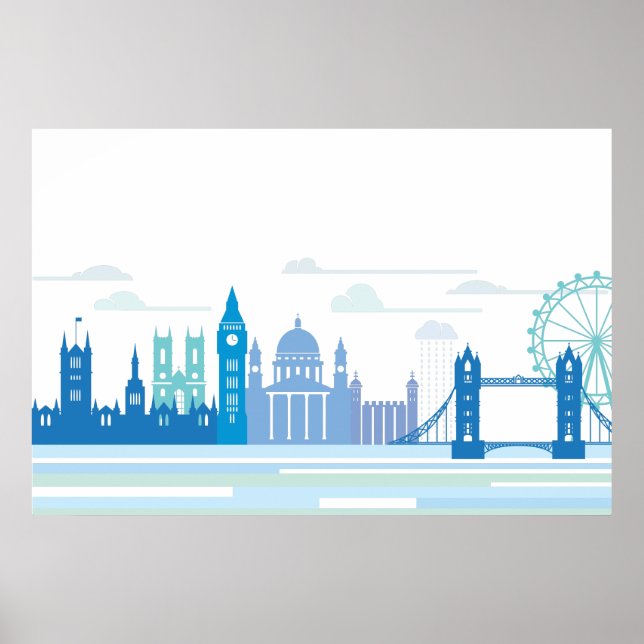 Póster Skyline Retro London (Frente)
