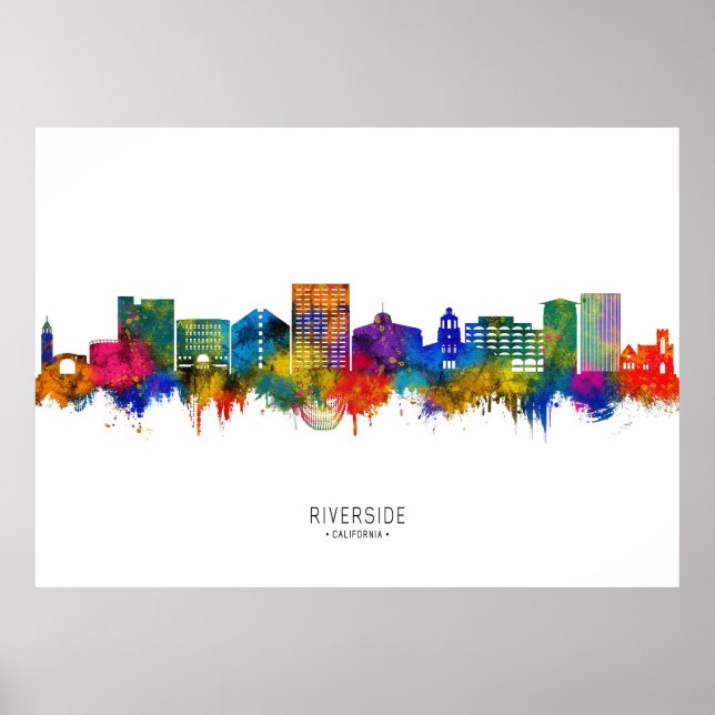 Póster Skyline Riverside California (Frente)