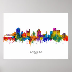 Póster Skyline Rusia de Novosibirsk