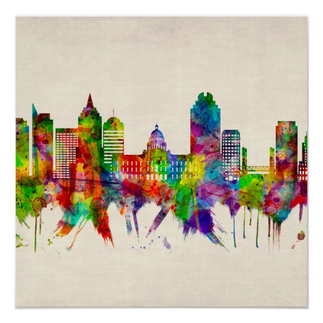 Póster Skyline Sacramento California (Anverso)
