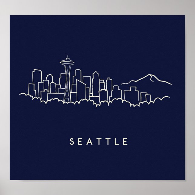 Póster Skyline Seattle (Frente)