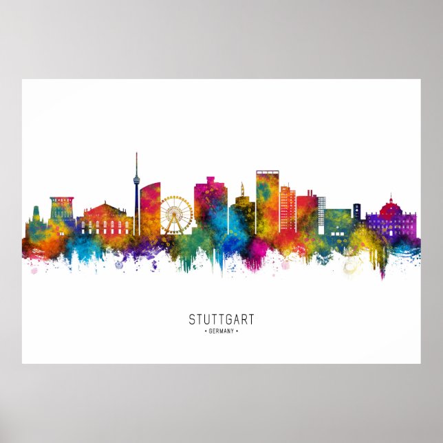 Póster Skyline Stuttgart Germany (Frente)