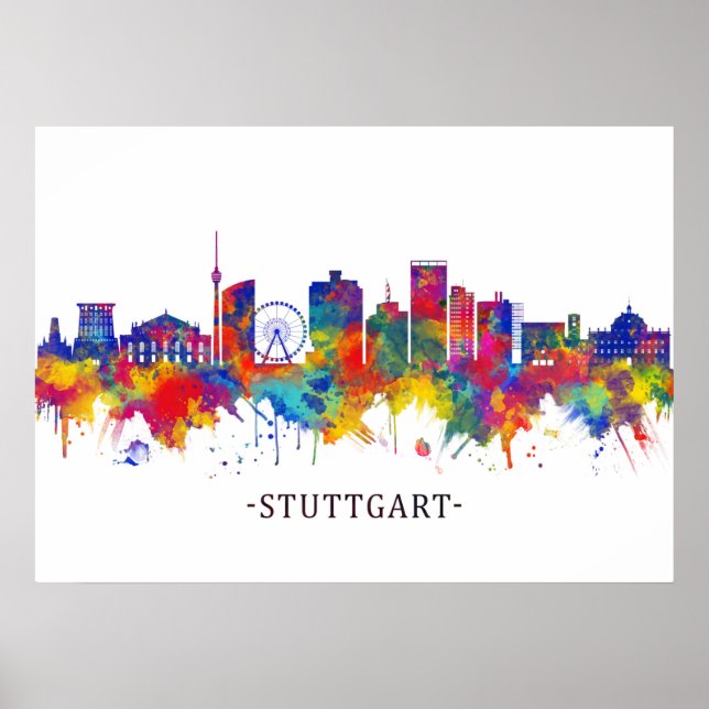 Póster Skyline Stuttgart Germany (Frente)