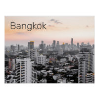 Skyline Sunset Panorama BKK Tailandia