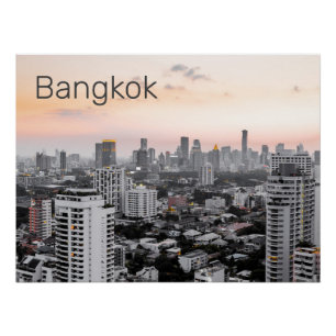 Póster Skyline Sunset Panorama BKK Tailandia