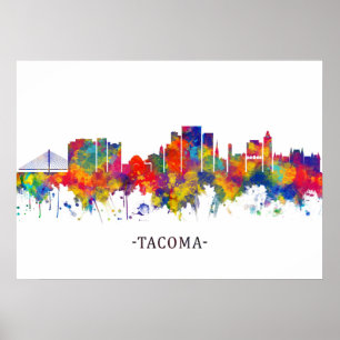 Póster Skyline Tacoma Washington