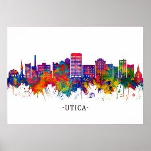 Póster Skyline Utica Nueva York