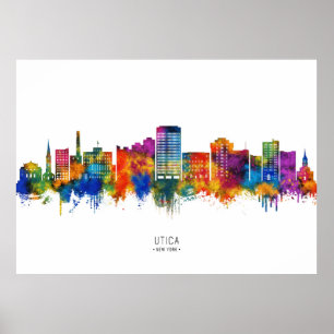 Póster Skyline Utica Nueva York