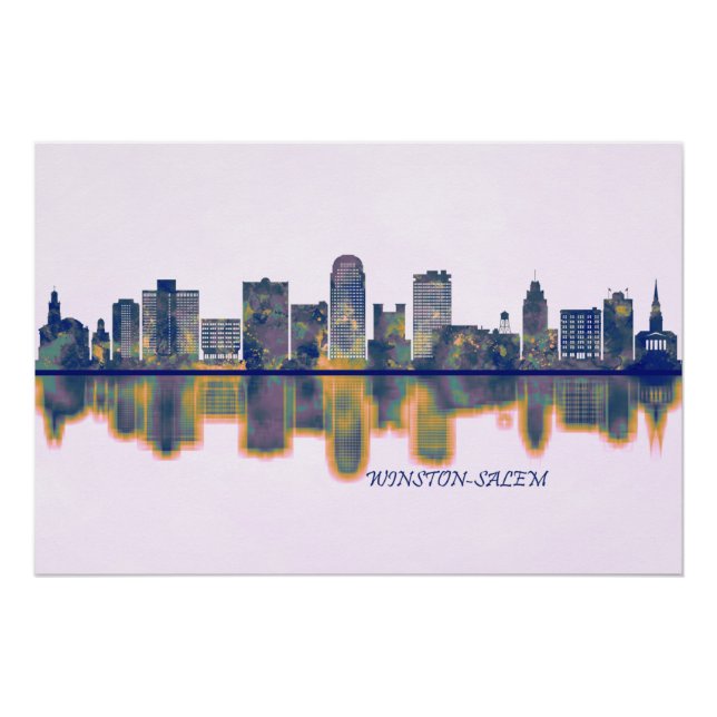 Póster Skyline Winston-Salem (Anverso)