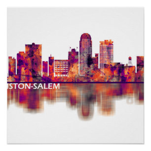 Póster Skyline Winston-Salem North Carolina